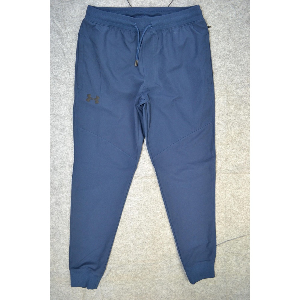 Under Armour Pants Mens Large Blue Fitted‎ Athletic Tapered Joggers Zip Pocket